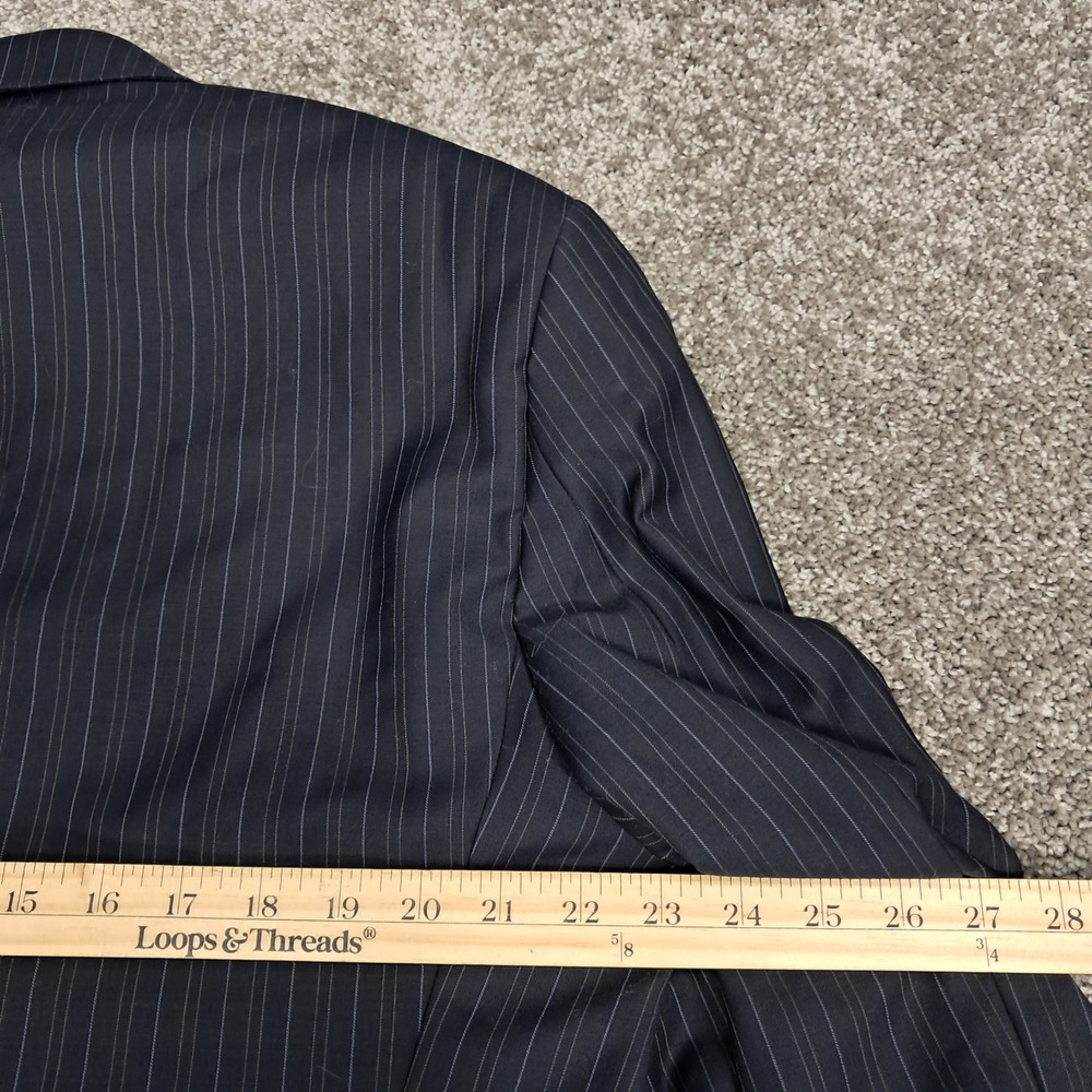 Jean John Mens Wool Pinstripe Suit 3-Button Blazer Pleated Cuffed Pants 36x32 - Picture 10 of 16